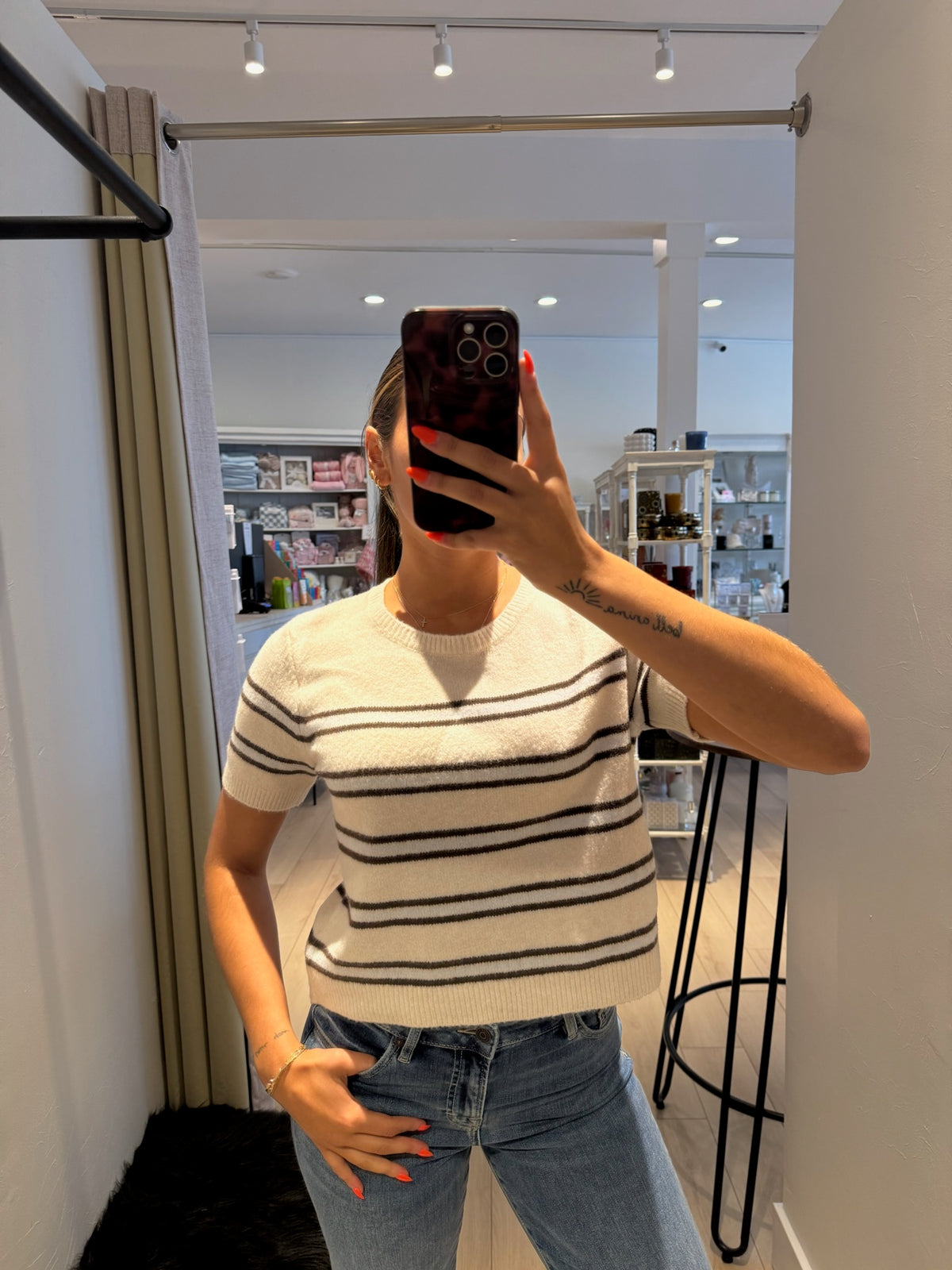 Gatewood Stripe Sweater Light Oatmeal Heather