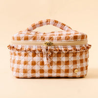 Glam & Go Quilted Cosmetic Bag Maple Gingham