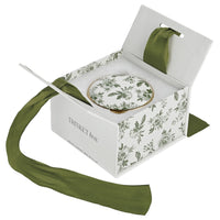 Green Delft Trinket Dish With Lid