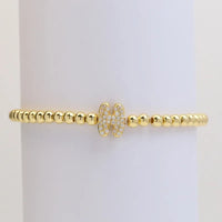 Pave Stretch Initial Bracelet