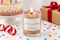 Happy Birthday Sprinkle Wooden Wick Candle