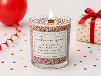 Happy Birthday Sprinkle Wooden Wick Candle
