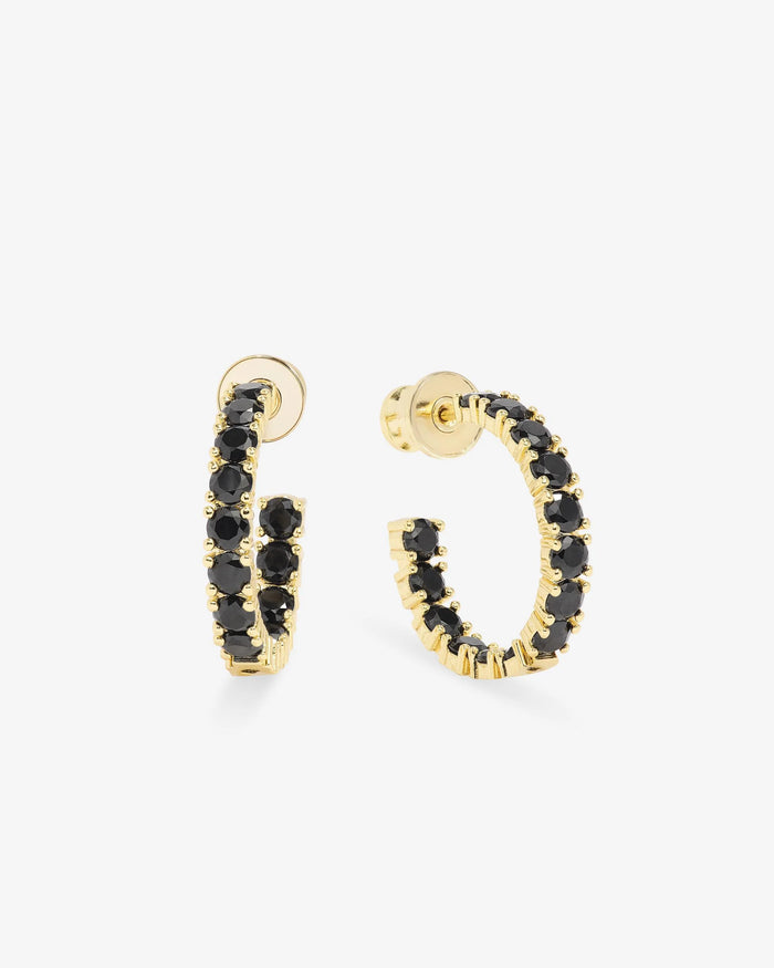 .75" Heiress Hoops in Gold Black