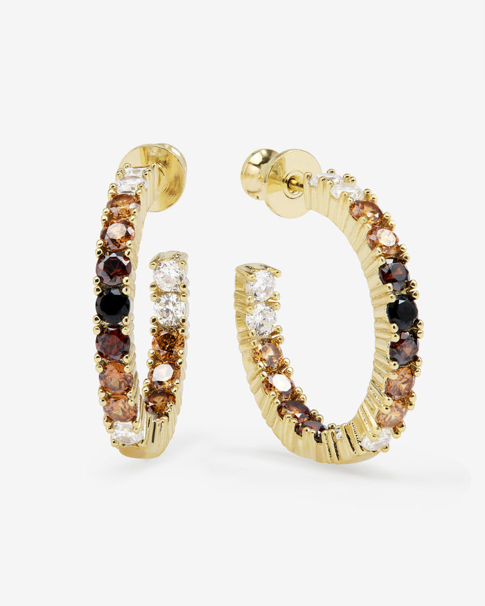 1" Heiress Hoops in Gold Black Ombre