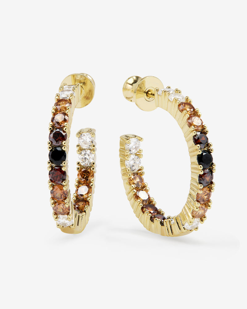 1" Heiress Hoops in Gold Black Ombre