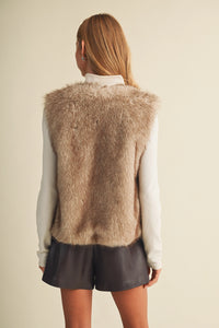 Fur Vest Beige