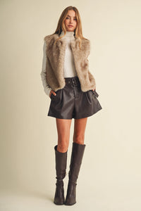 Fur Vest Beige