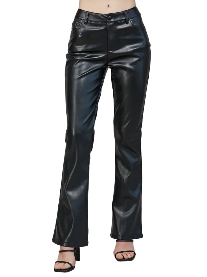 High Waisted Faux Leather Pant