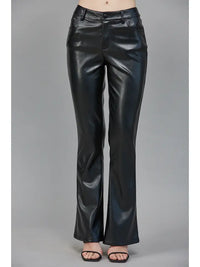 High Waisted Faux Leather Pant
