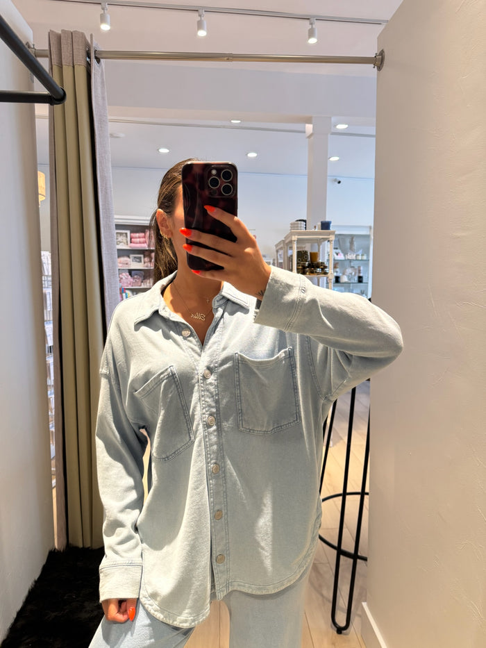 All Day Knit Denim Jacket Ocean Air Indigo
