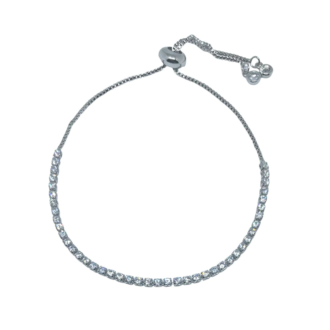 Steph Silver Sliders Diamond Chain Bracelet