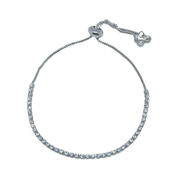 Steph Silver Sliders Diamond Chain Bracelet