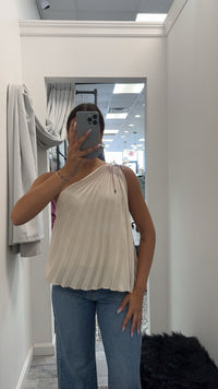 Pretty Pleats One Shoulder Blouse