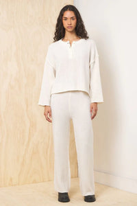 Ivory Sweater Terry Wide Leg Pant