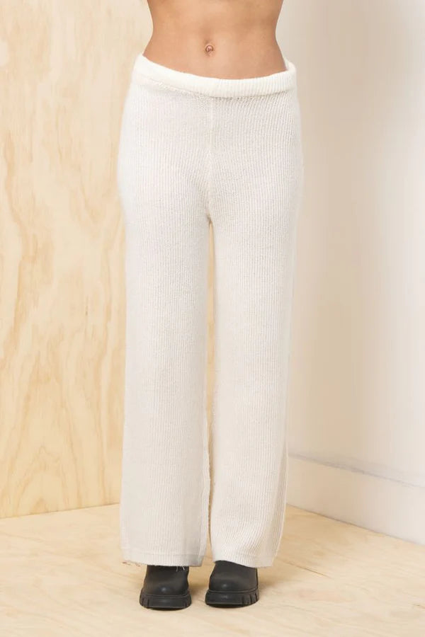Ivory Sweater Terry Wide Leg Pant