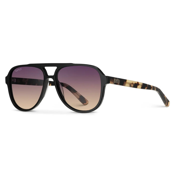 Indie Polarized Black Cream Tortoise Gradient Sunglasses