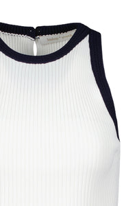 Candace White Ribbed Sweater Tank