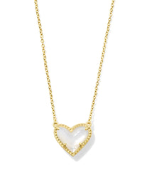 Ari Heart Necklace Gold Ivory