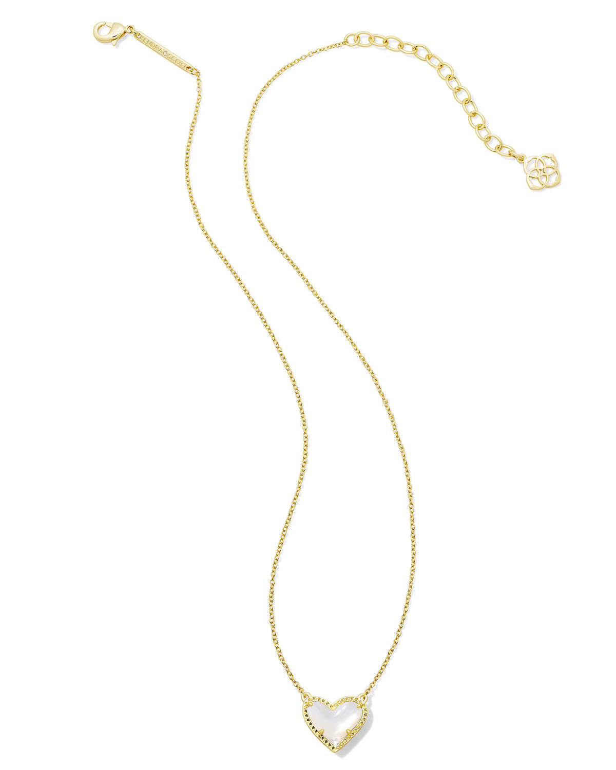 Ari Heart Necklace Gold Ivory
