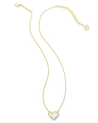 Ari Heart Necklace Gold Ivory
