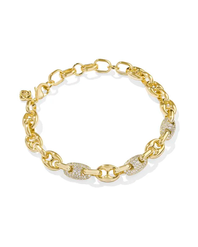 Bailey Pave Chain Bracelet in White Crystal