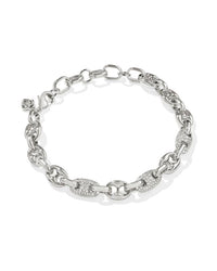 Bailey Pave Chain Bracelet in White Crystal