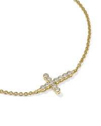Cross Gold Crystal Delicate Chain Bracelet