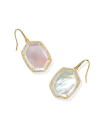 Daphne Gold Pave Drop Earrings