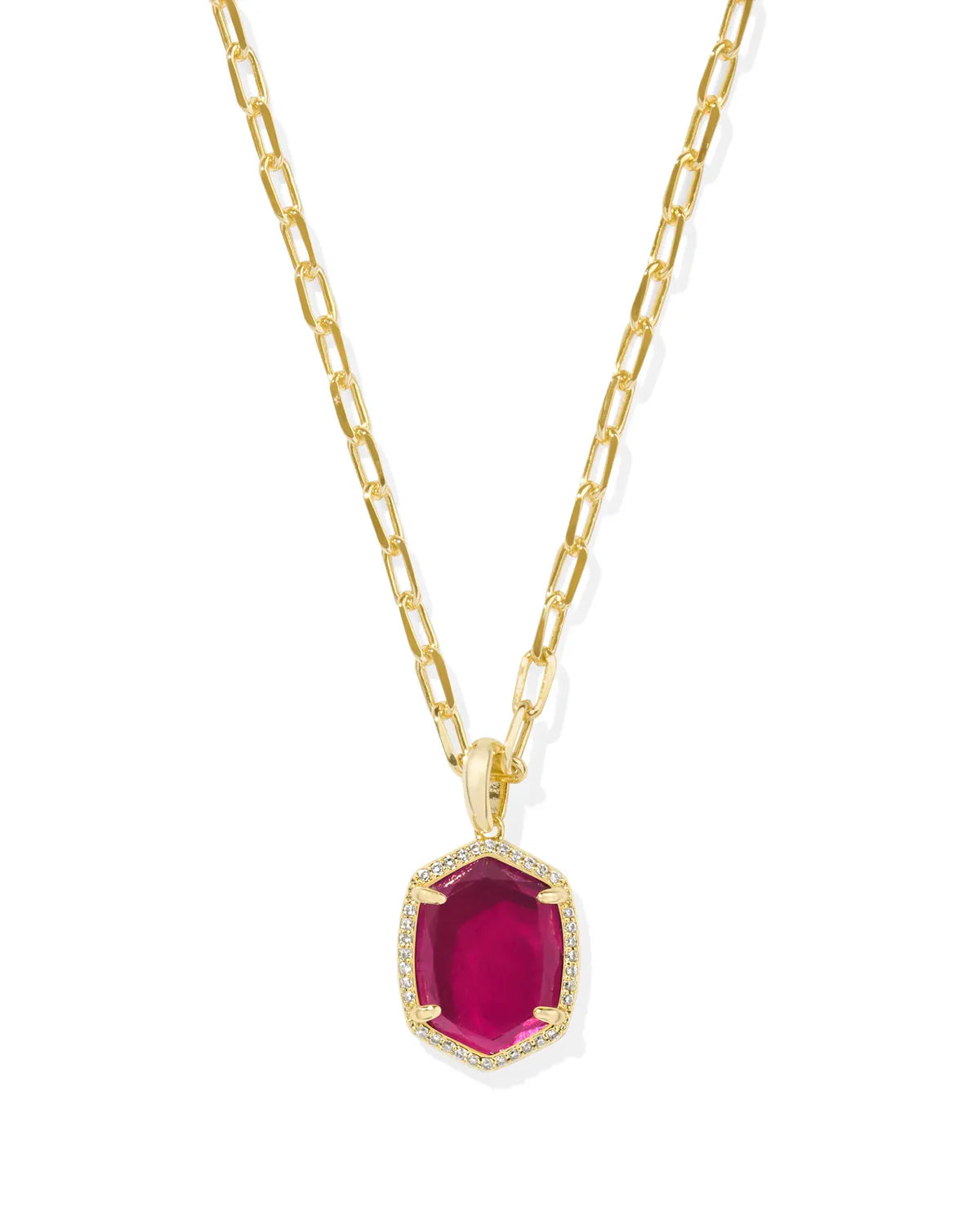 Daphne Gold Pave Pendant Necklace