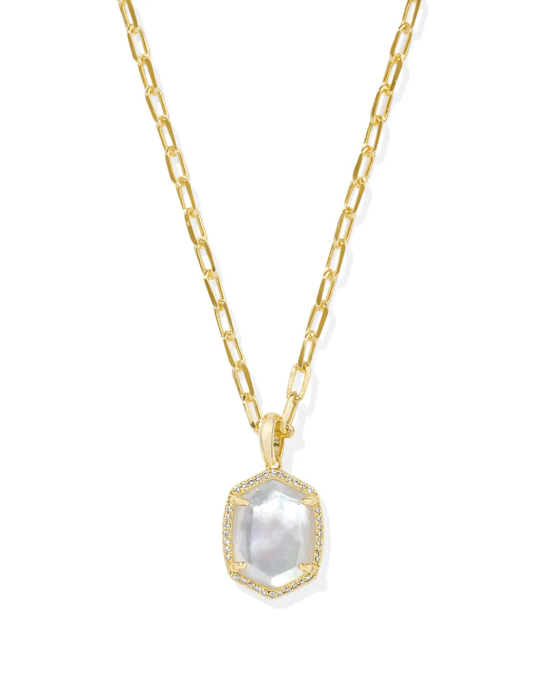 Daphne Gold Pave Pendant Necklace