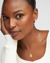 Daphne Pave Frame Pendant Necklace- Give Back Style