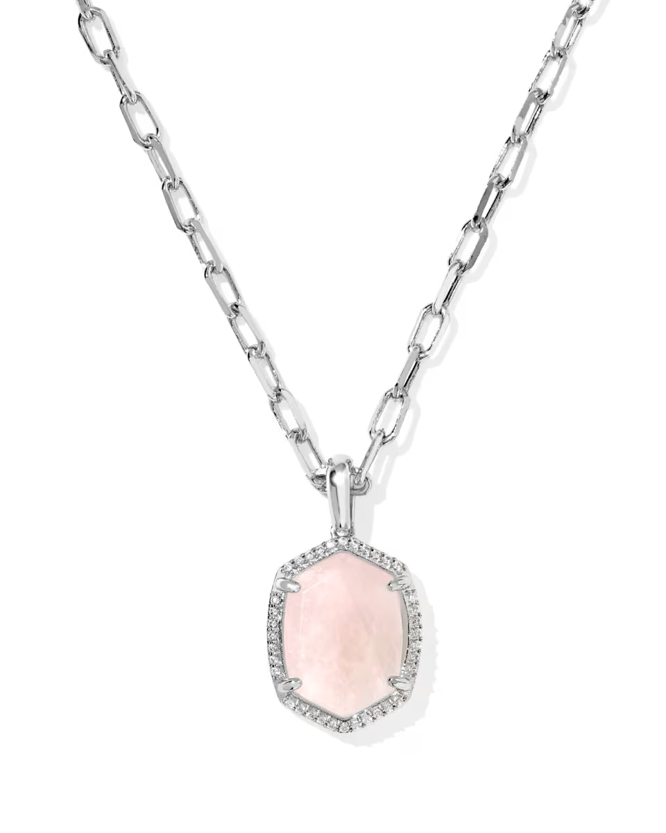 Daphne Pave Frame Pendant Necklace- Give Back Style