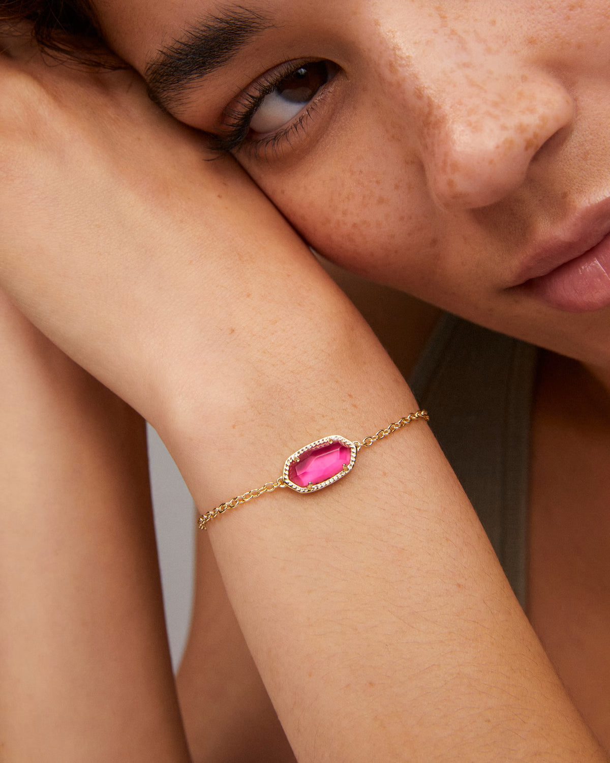 Elaina Adjustable Chain Bracelet in Azalea Illusion