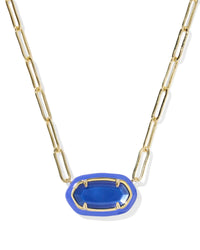 Elisa Enamel Framed Paperclip Necklace
