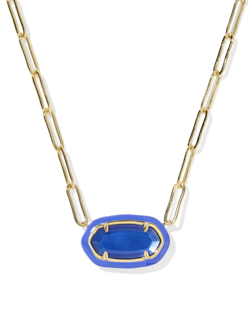 Elisa Enamel Framed Paperclip Necklace
