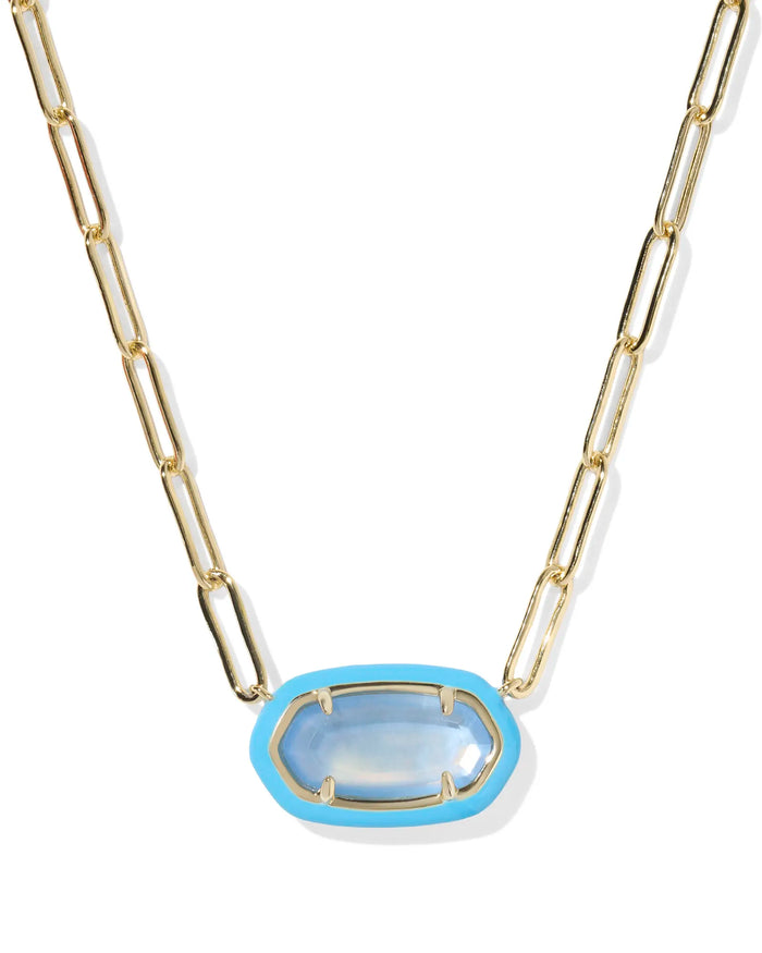 Elisa Enamel Framed Paperclip Necklace