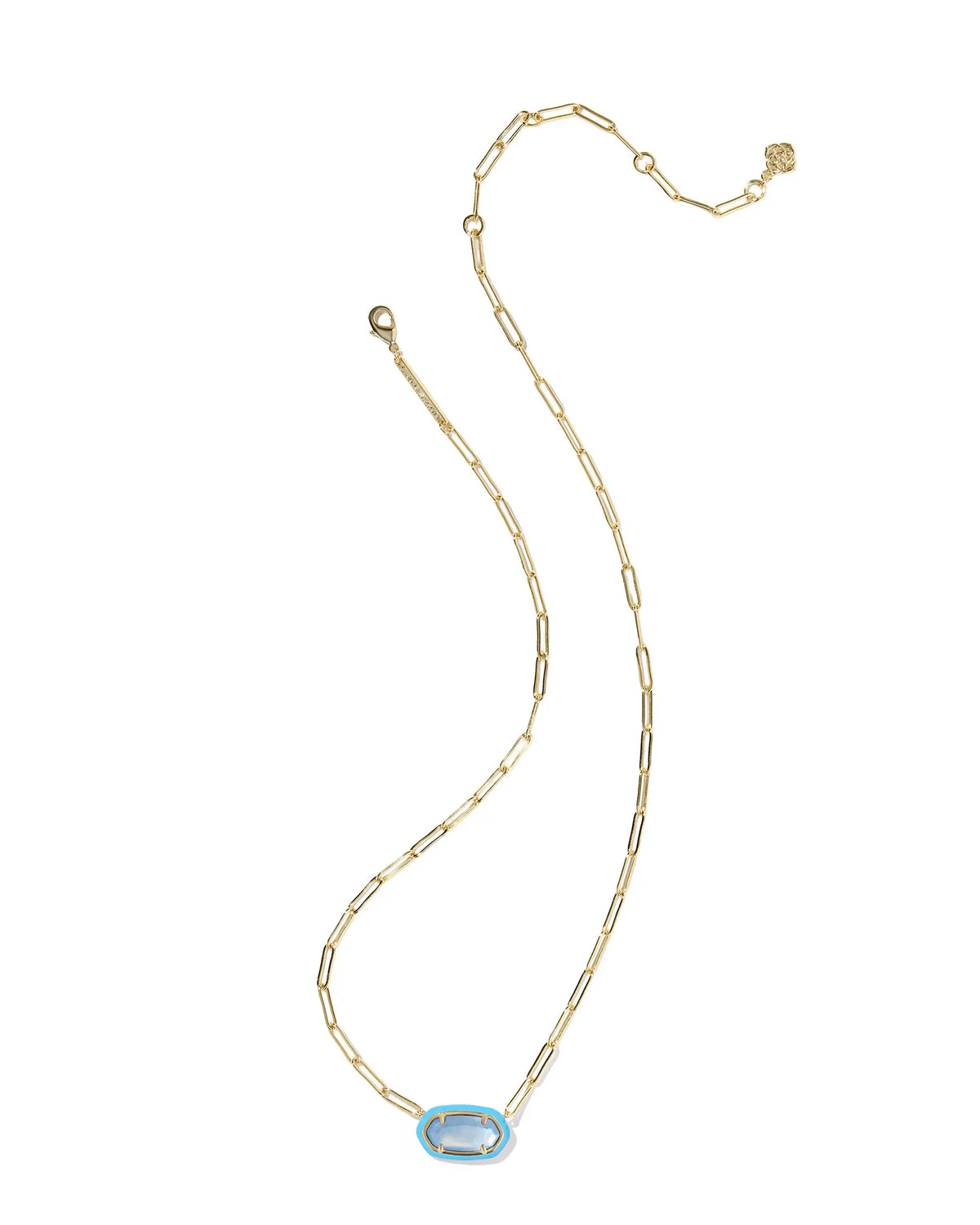 Elisa Enamel Framed Paperclip Necklace
