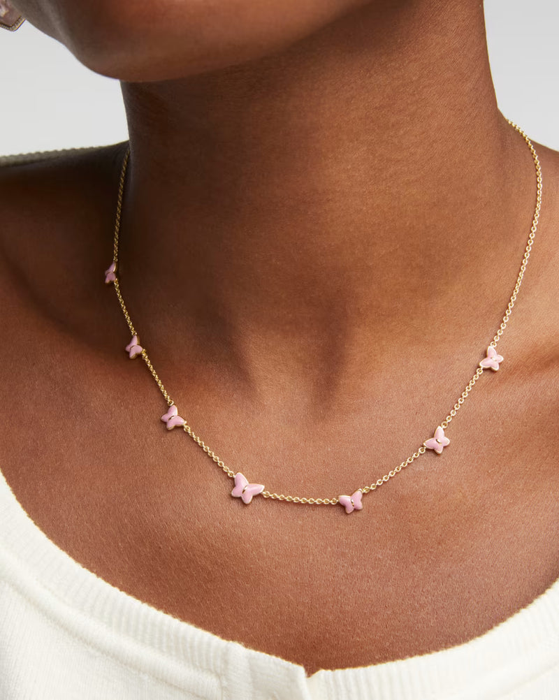 Lilla Butterfly Enamel Delicate Chain Bracelet- Give Back Style