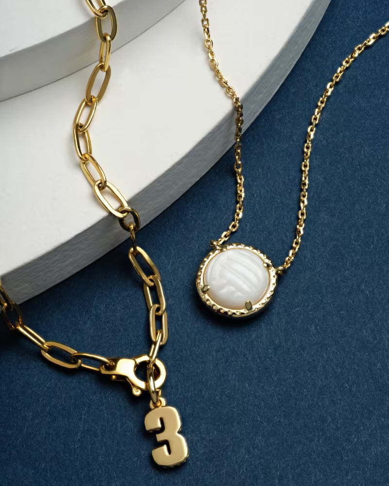 Volleyball Pendant Gold Necklace