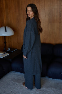 Charcoal Long Knit Cardigan
