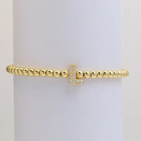 Pave Stretch Initial Bracelet