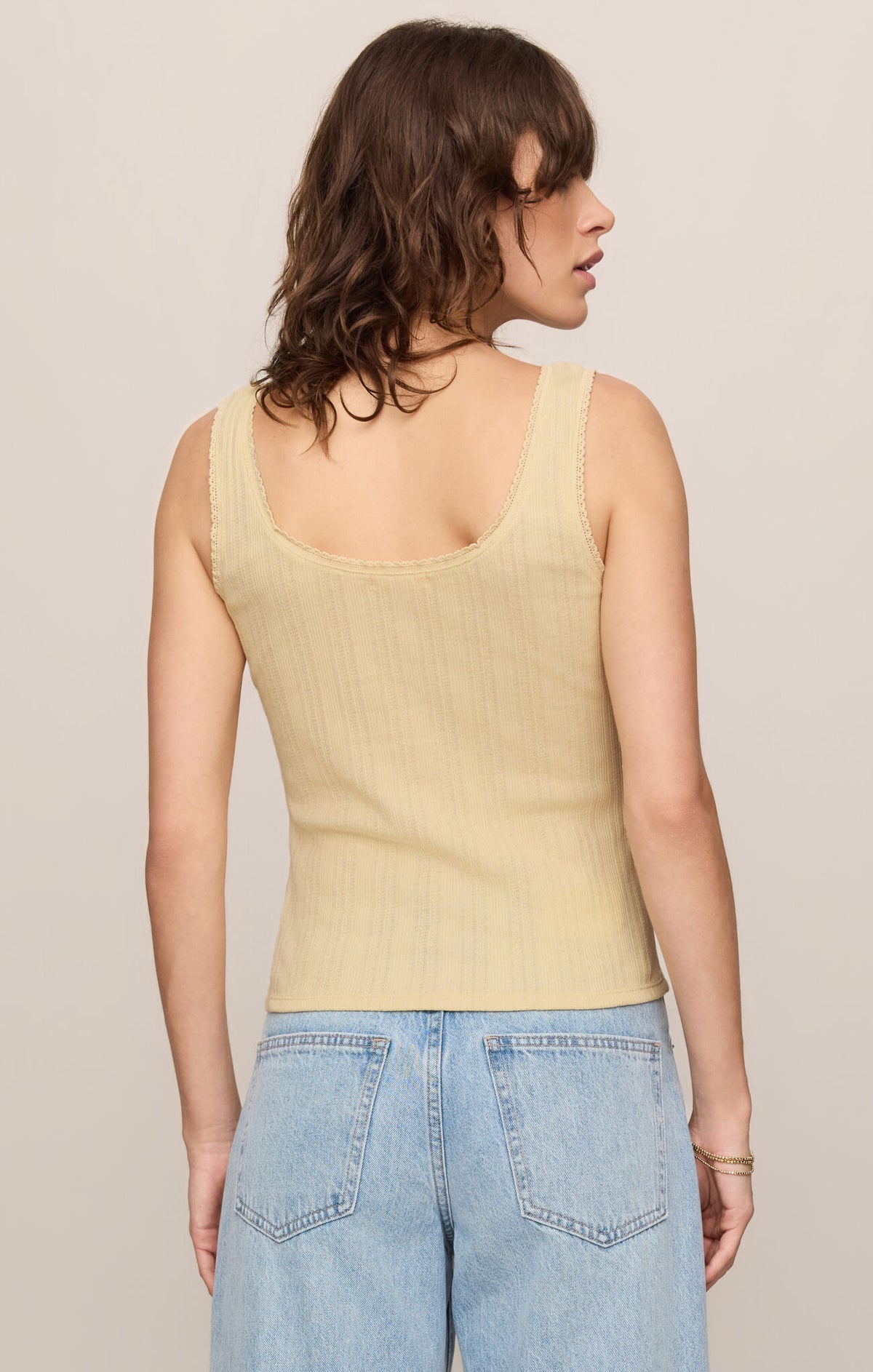 Lainey Pointelle Tank Lemon Chiffon