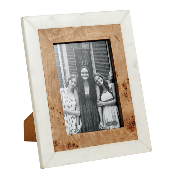 Large Burlap and Marble Frame