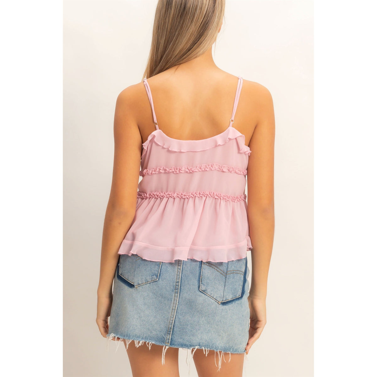 Layered Tie-Front Camisole Top