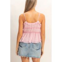 Layered Tie-Front Camisole Top