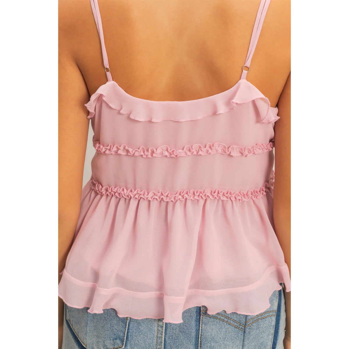 Layered Tie-Front Camisole Top