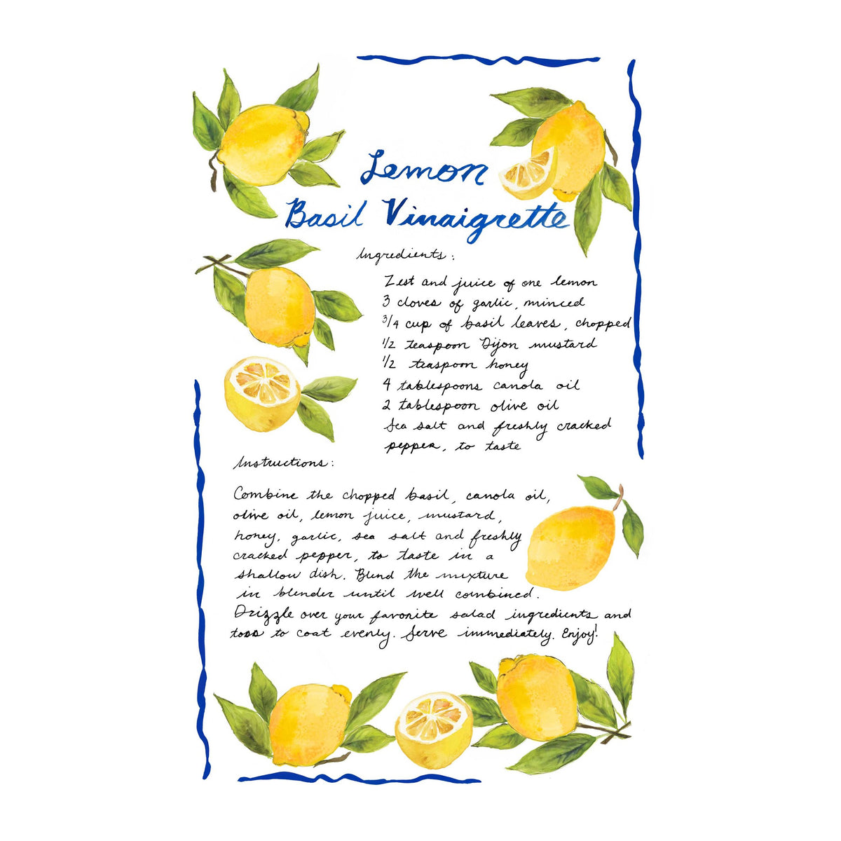 Lemon Basil Spoon Rest with Tea Towel