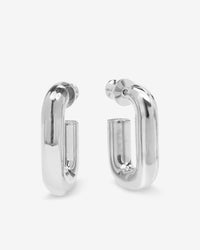 Lil' Frankie Chain Huggies in Silver
