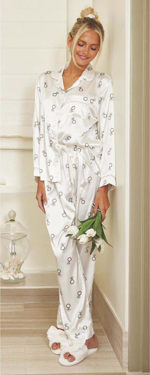 Long Sleeve White Rings PJ Set