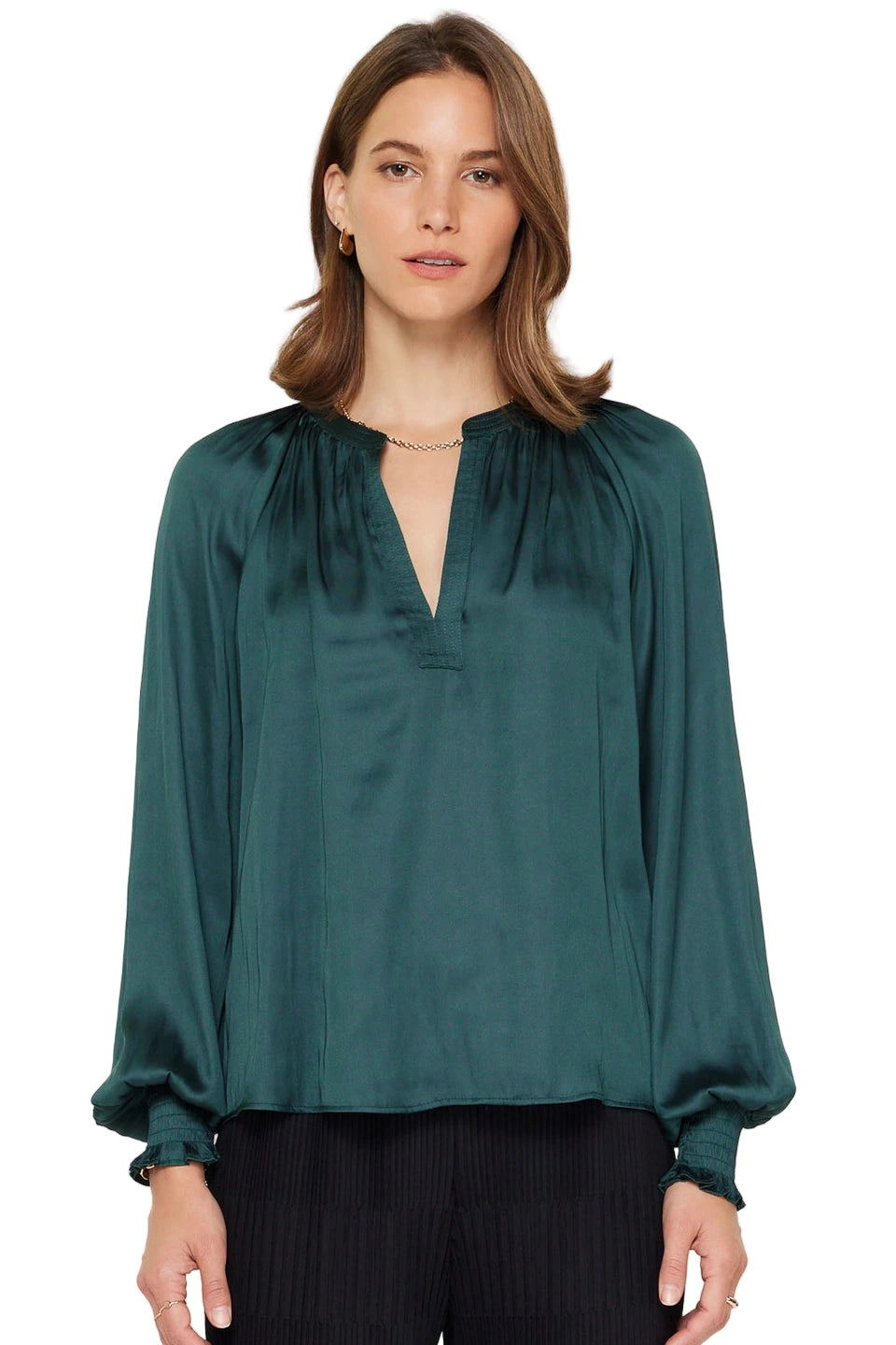 Silky V Neck Blouse